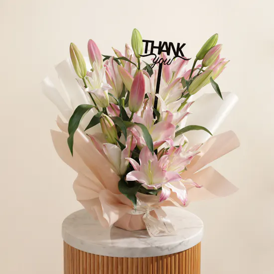Gentle Thank You Flowers Bouquet
