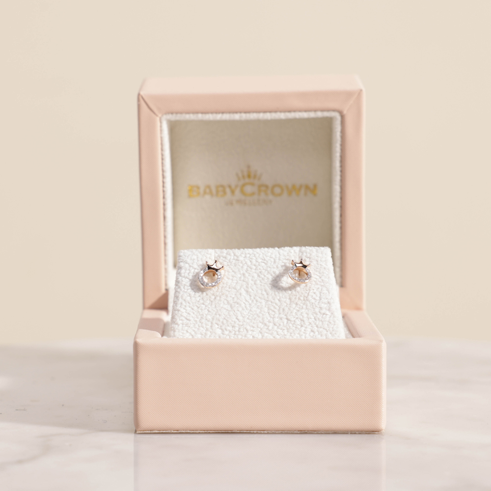 Baby Crown Gold Crown Earrings