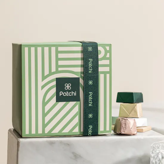 Candle Connection Carmalized Vanilla Crystal Candle | Patchi Classic Chocolate Box and Roses
