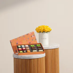 Venchi Murrine Orange Chocoviar and Ingots Chocolate Box | Shinny Flower Box