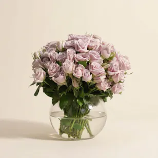 Purple Baby Roses Vase | 18 Flowers 