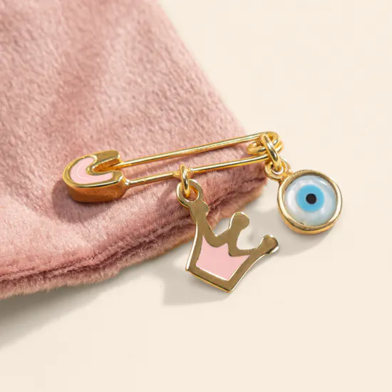 Hrh Gold Plated Queen Baby Girl Pin