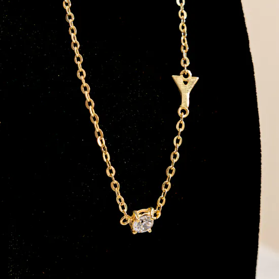 Hrh Letter Y Gold Plated Necklace