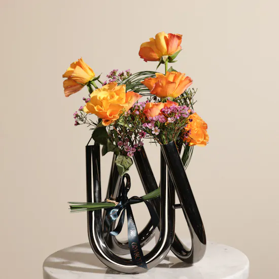 Sunny Orange Flower Vase