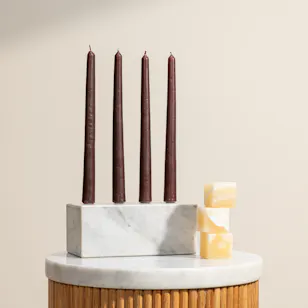 Lumiz Candles Dinner Candles with Modern Holder Set