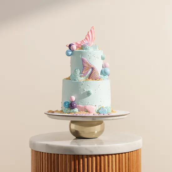 December Cake Personalized Mermaid Two Tier Cake