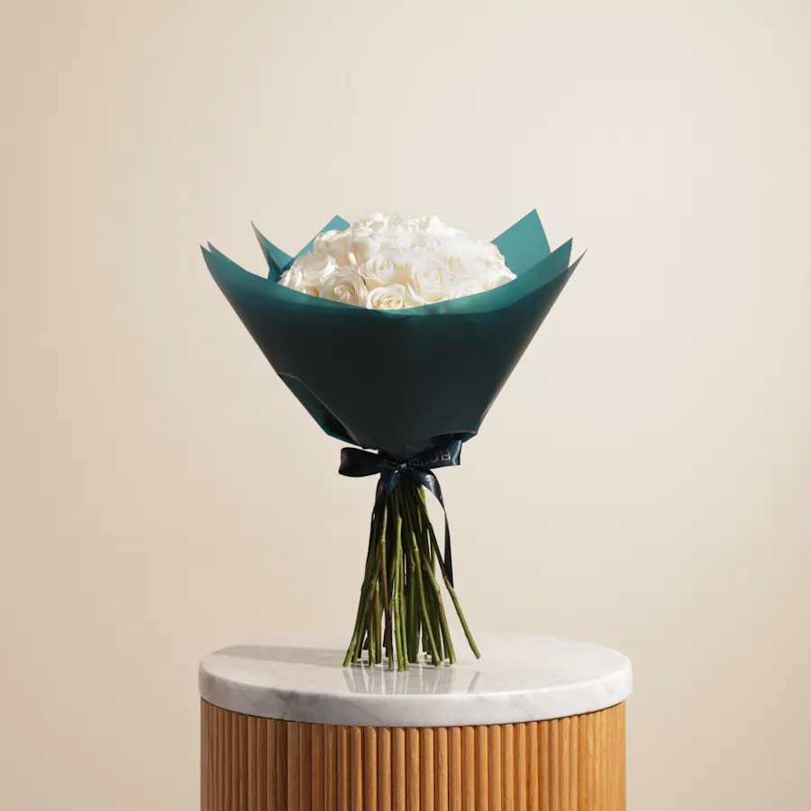 White Roses Bouquet | 35 Rose Flowers 1