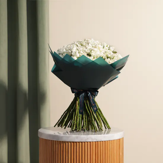 Huge White Baby Rose Bouquet | 100 Flowers