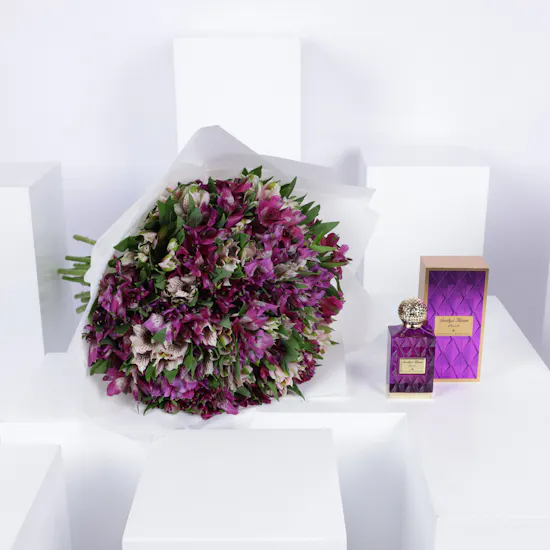 عطر أميثست خزام من ابراهيم القرشي | أليستروميريا الفرحه