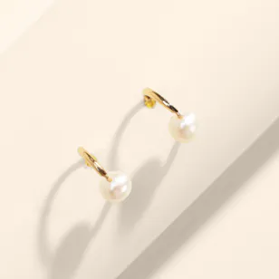 L'azurde Round Pearls Hoop Women's Earrings L'azurde Round Pearls Hoop Women's Earrings
