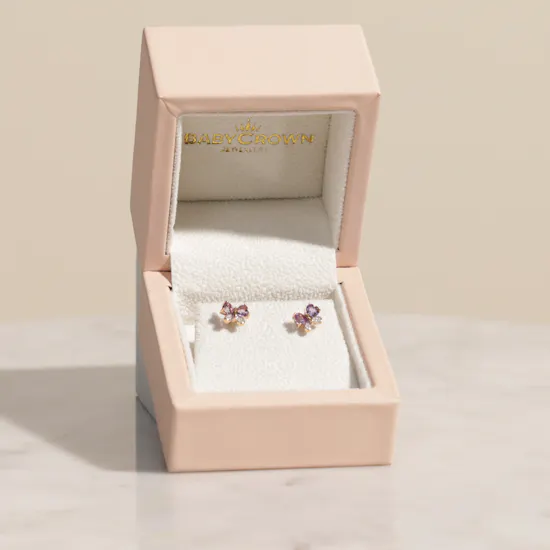 Baby Crown Rose Earrings