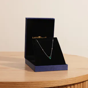 Lapis Diamond Heart Necklace