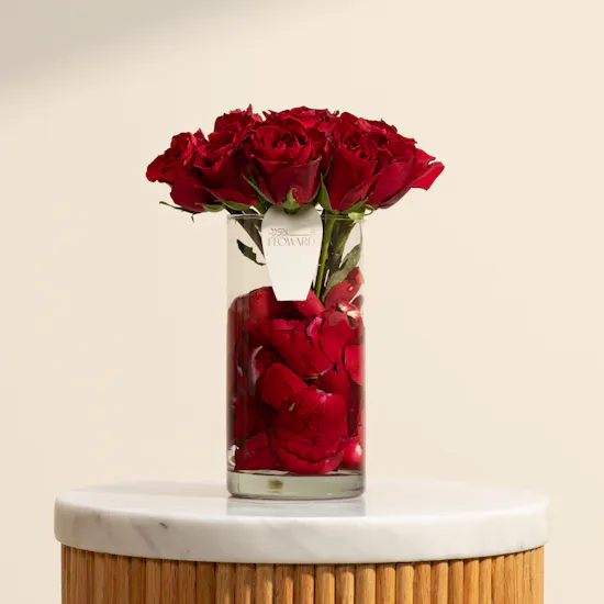 Timeless Charm Red Rose Vase