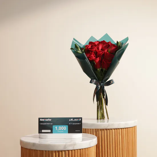 Almosafer 1000 Almosafer Points Gift Card | Red Rose Bouquet