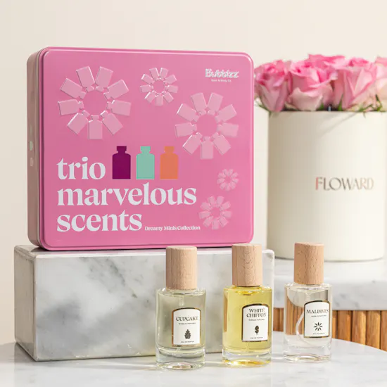 Bubblzz Trio Marvelous Scents Dreamy Minis Collection | Cheerful Beginnings Flowers and Balloon