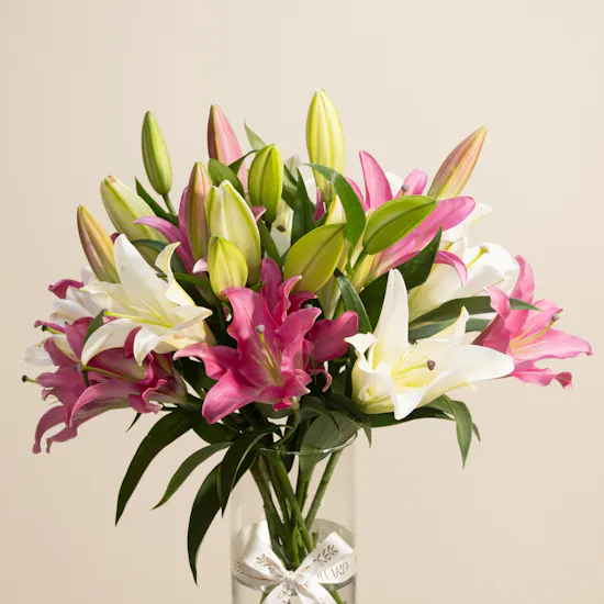 Pink & White Lilies Vase