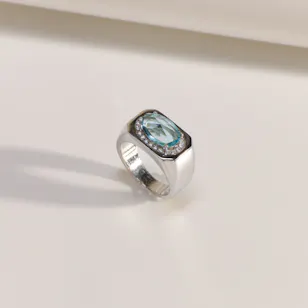 Floward Sky Blue Topaz Men's Ring | Size 7 Floward Sky Blue Topaz Men's Ring | Size 7