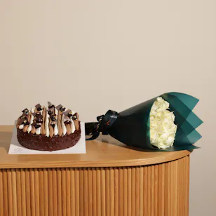 Patisserie By Guillermo Palomo Black Forest Cake | Eternal Grace Rose Bouquet