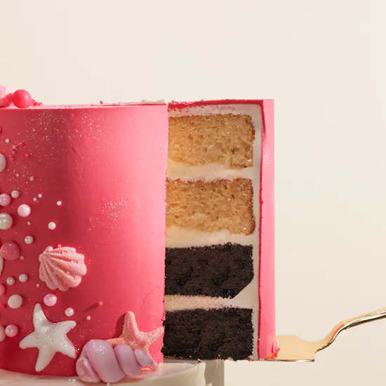 NQ's Bakery Personalized Pink Summer Birthday Cake