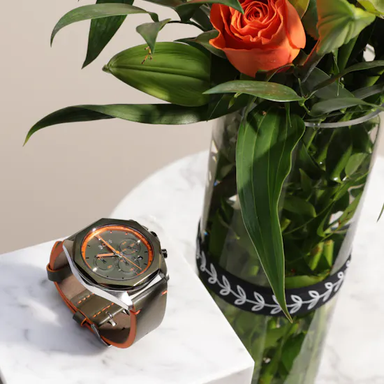 Boss Men's Leather Watch | Orange Rose