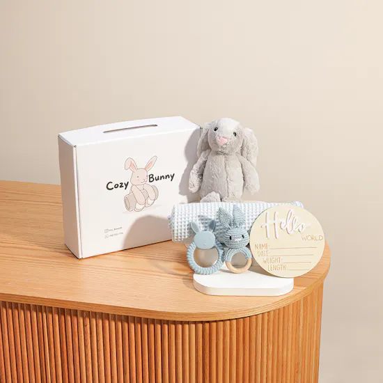 Cozy Bunny Newborn Blue Giftset