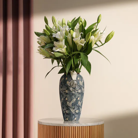 Majestic White Lilyum Vase