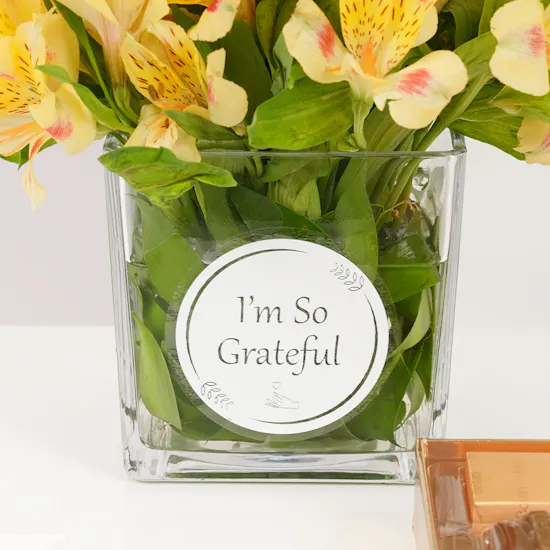 Bostani Black Leathered Small Box | Alstroemeria