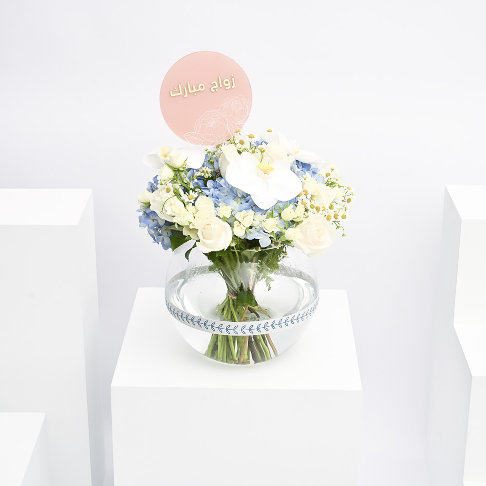 مزهرية جوري الزواج المبارك