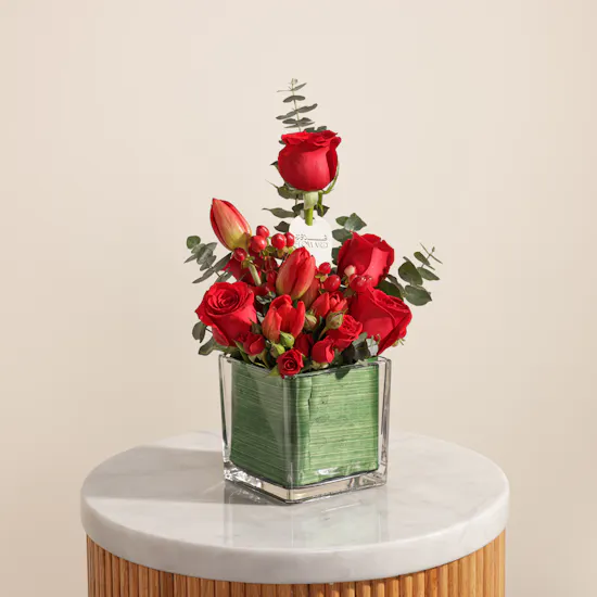 Red Flowers Vase
