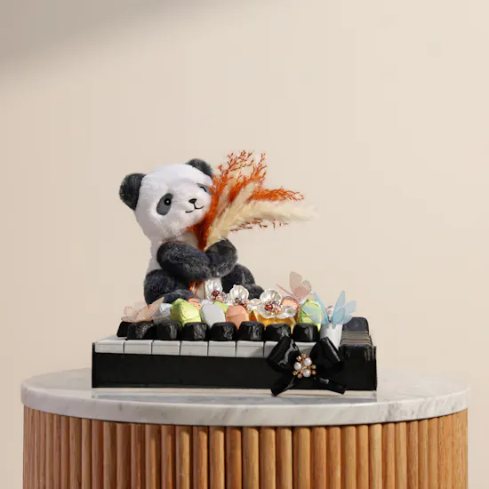 Floward Chocolates and Black Teddy Bear Tray