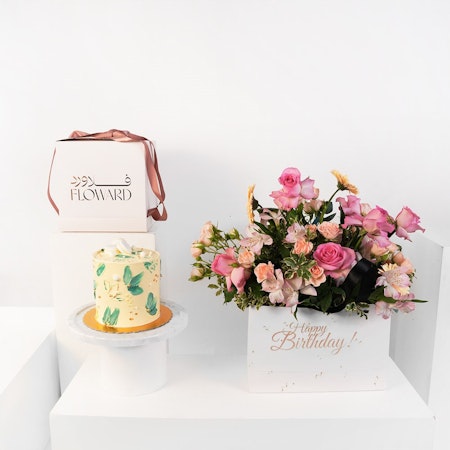 Floward's Artistic Cake | Birthday Flower Box
