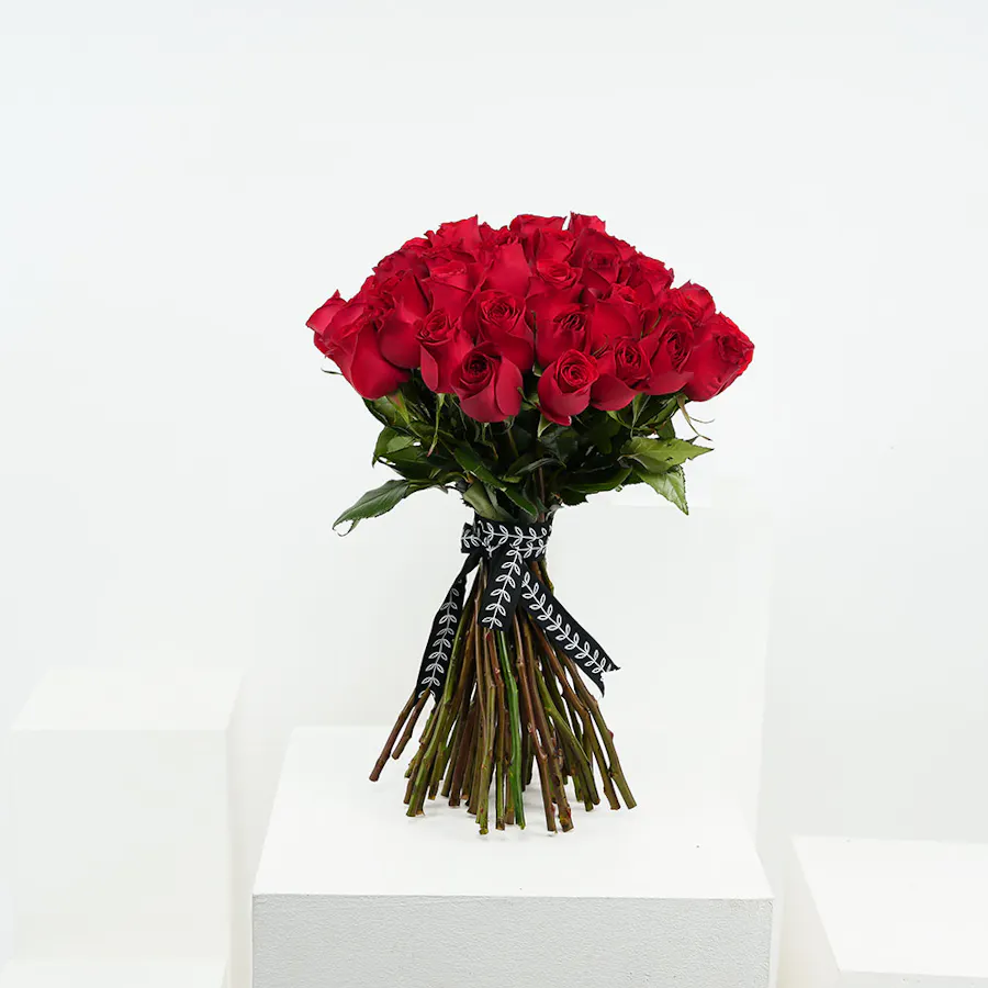 50 Red Roses | Black Ribbon 1