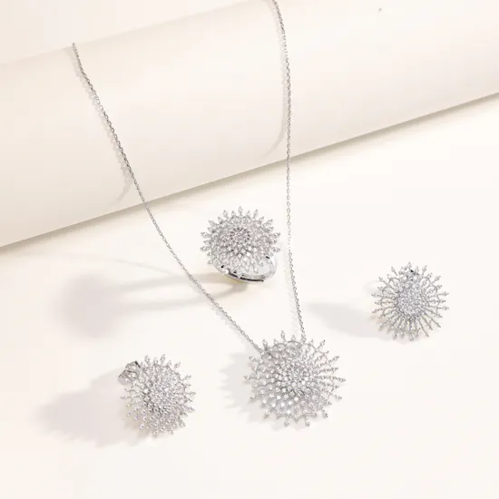 Alvira White Gold Plated Jewelry Women's Set
