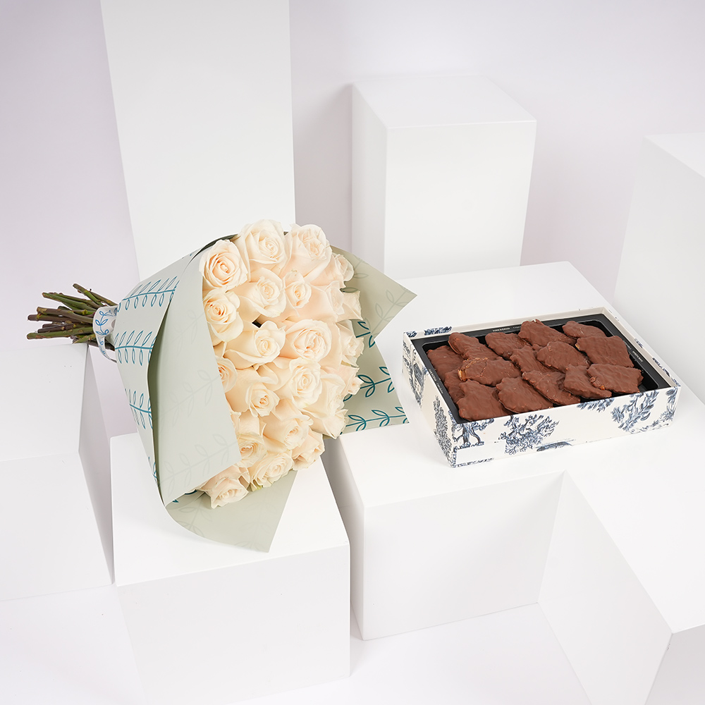 صندوق شوكولاته كريب دولسي من هنوفيرين | باقه الجوري