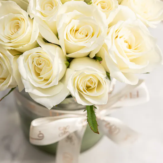 Get Well Soon White Roses Vase