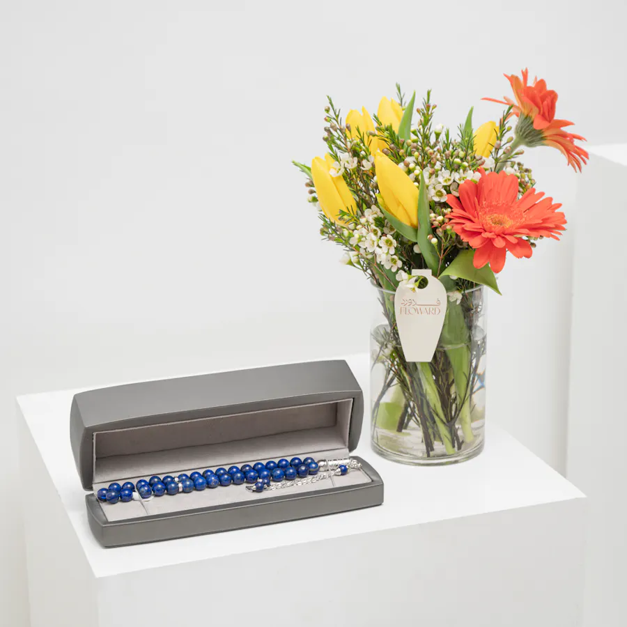 Zayan Lapis Lazuli and Silver Rosary | Glowing Blooms 6