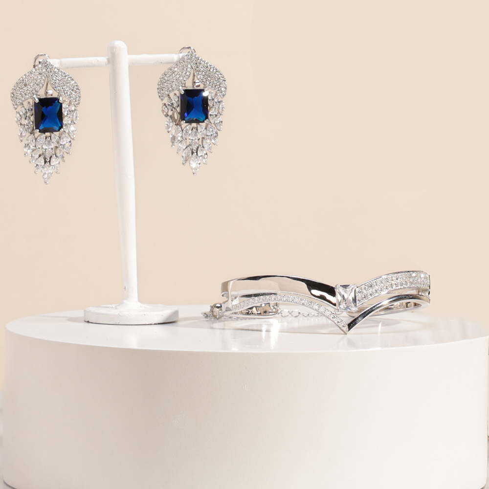 Floward Silver Jewelry Set | Royal Blue