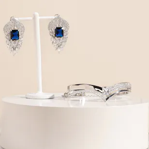 Floward Silver Jewelry Set | Royal Blue