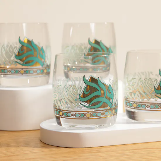 Dimlaj Wurood Gold Crystal Drink Set