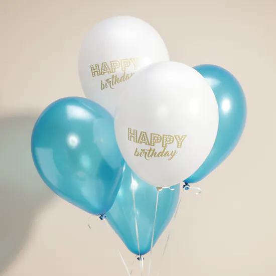 Floward Happy Birthday Blue Mini Cake | Festive Balloons