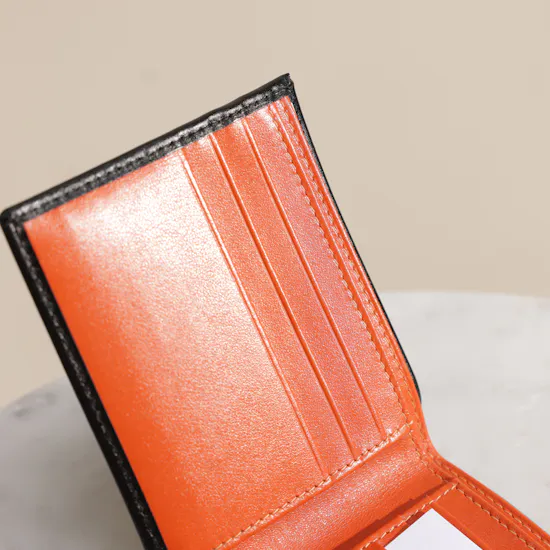 Ettinger Black and Orange Sterling Billfold Wallet for Men