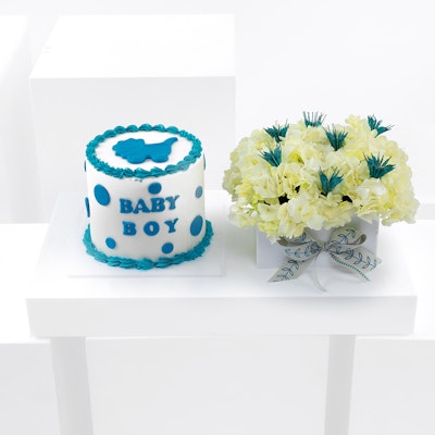 New Baby Boy Cake | Hydrangeas