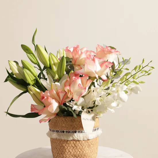 Blushing Bloom Flower Vase