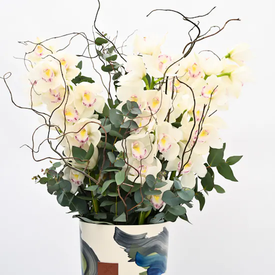 White Cymbidium | Artistic Vase