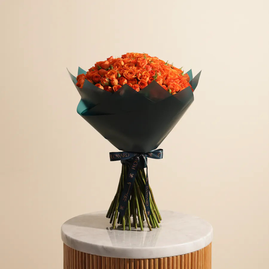 Sunset Bliss Baby Rose Bouquet 2