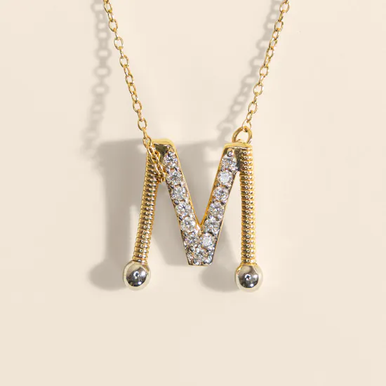 Siran by Iram Diamond Letter M Necklace