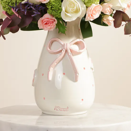 Keramos Studio Welcome Baby Girl Flowers Vase