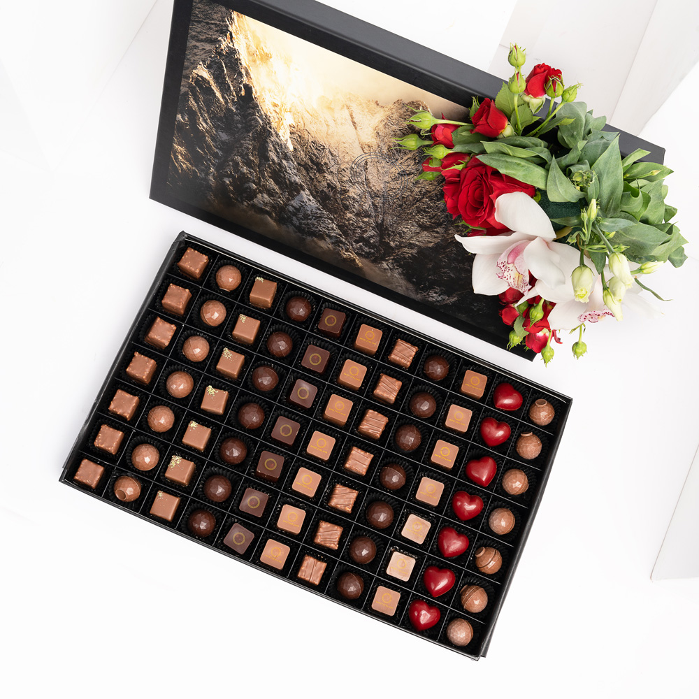 Sweetzerland Box | Chocolates & Red Roses