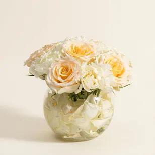 Dreamy White and Peach Flower Vase Dreamy White and Peach Flower Vase
