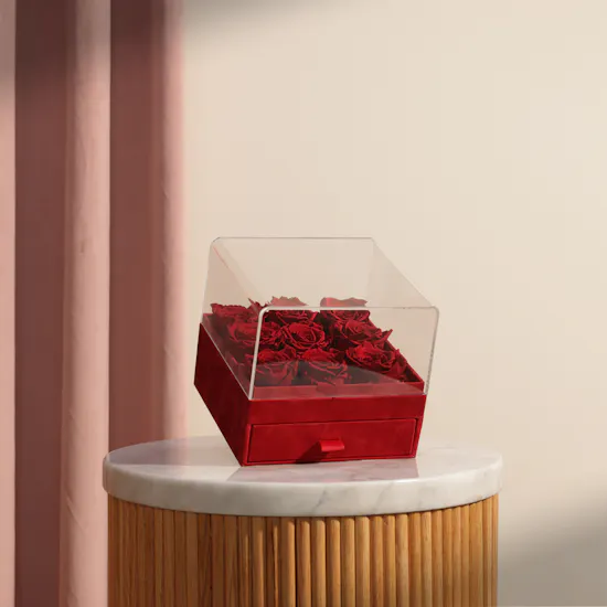 Floward Enchanting Chocolate Box | Red Preserved Roses